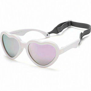 Flexible Heart‎ Shaped Baby Polarized Sunglasses with Strap Age 0-24 Months